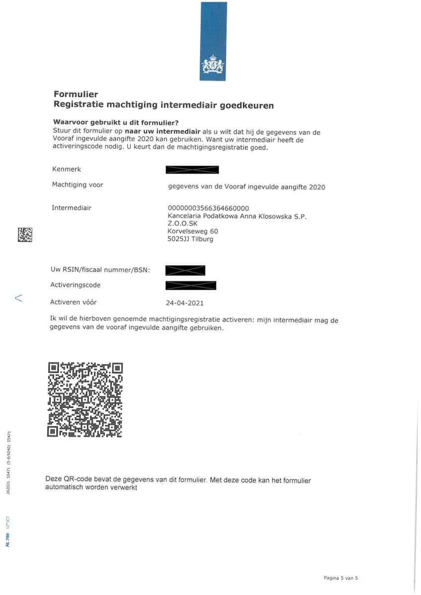 Trzecia strona pisma dotyczącego upoważnienia do zweryfikowania danych podatnika