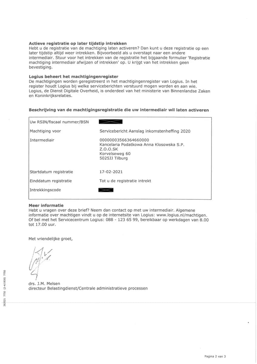 DRUGA STRONA PEŁNOMOCNICTWA DO WGLĄDU DO DECYZJI ELEKTRONICZNEJ Z URZĘDU